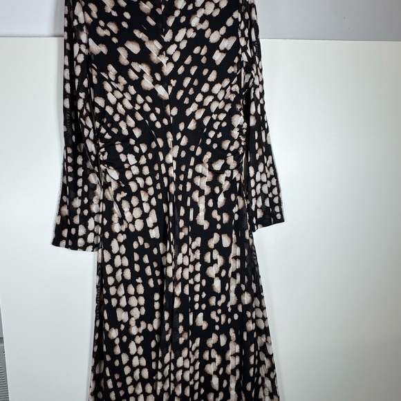 NWOT‎ Maggy London Mesh Printed Long Sleeved Fit Flare ALine Midi Dress Sz 8 - Picture 9 of 14